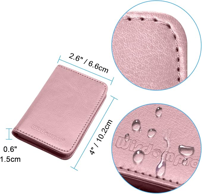 Wisdompro Business Card Holder, 2-Sided Folio Name Card Case | PU Leather Credit Card Holder Wallet with Magnetic Shut, Ultra Slim and Thin, for Business Cards & ID Cards, Men and Women