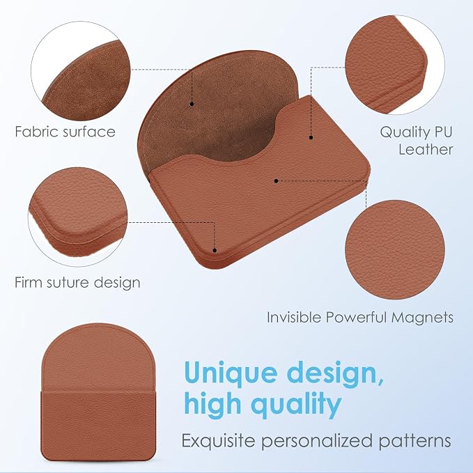 Business Card Holder，PU Leather Business Card Case Color Printing Pattern Card Holder Wallet，Pockets Magnetic Credit Card Holders for Men and Women，Light Brown