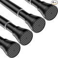 4Pack Tension Rods for Windows 28 to 48 Inch Black Curtain Rods no Drilling Tension Rod Curtain Rod Adjustable Tension Curtain Rods Expandable Pressure Spring Tension rods for Closet