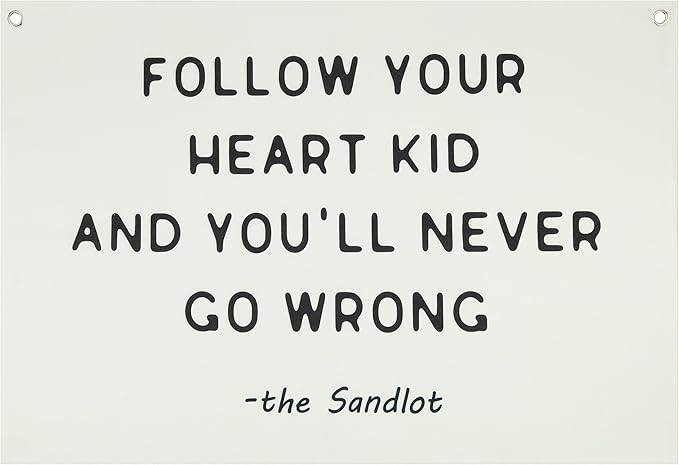 Classroom Wall Flag Decor-Teacher Gift-Inspirational Back to School Wall Banner Decor-Follow Your Heart Kid-Hanging Rectangular Canvas Banner for Classroom Teacher Office Reading Corner