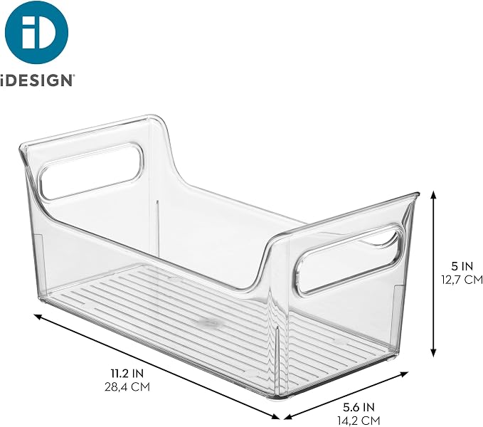 iDesign Plastic Condiment Organizer with Handles, Set of 4, Clear | For Fridge, Made in USA