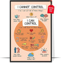 LOLUIS Mental Health Poster, Boho Therapy Tools Educational Supplies Art Print Classroom School Office Decor (Things I Can Control, Custom Frame Type)