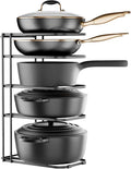 ORDORA Pots and Pans Organizer Rack under Cabinet 16.59" Tall, 5-Tier Pan Organizers inside Cabinet, Space Saving Kitchen Storage Pot Rack for Baking Pan Cast Iron Skillets Cookware - No Assembly