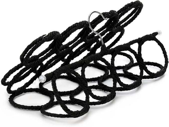 Tosnail Pack of 2 Scarf Hanger Holder Organizer Space Saver for Tie, Belt, Scarves, Socks - Black