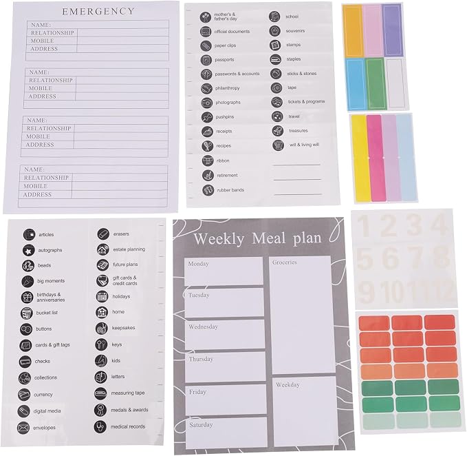 Document Organizer | in Case I Die Binder Organizer with Labels-Black+Pink | Home Emergency Organizer, File Organizer, Important Document Organizer, Folio Folder, Planner