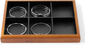 Oirlv Solid Wood 6 Grid Jewelry Organizer Tray Jewelry Drawer Organizer(Black)