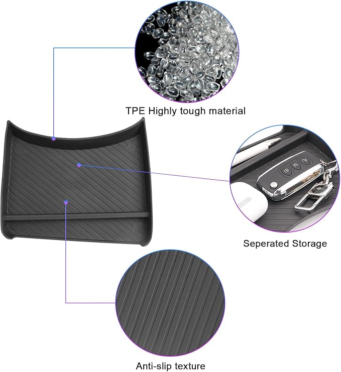 SXCY for 2024 2025 2026 Hyundai Kona Front Console Organizer for 2024-2026 Hyundai Kona Accessories Console Storage 2026 Kona Console Organizer [Only Fit 24+ Kona Gas SE SEL with Manual Shift Handle]