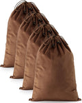 4 Pcs Shoe Bags for Travel, Dust Velvet Bag, Mocha Mousse, 17.3x12.6 Inch | Washable & Reusable Travel Shoe Bags, Dustproof Shoe Bags with Drawstring Closure, Suitable for Travel, Home Storage