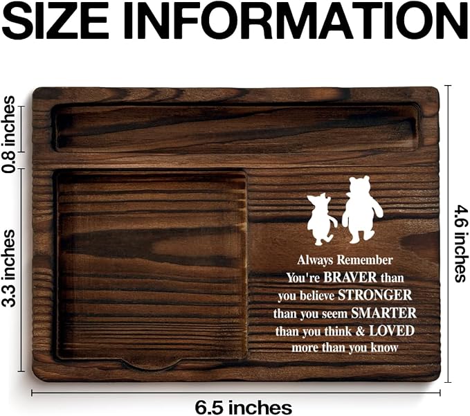 Pooh Bear Sticky Note Holder Encouragement Gifts Positive Always Remember You're Braver Self-Stick Note Pad Holders, Inspirational Pooh Bear Gifts for Women Coworker Besties Daughter
