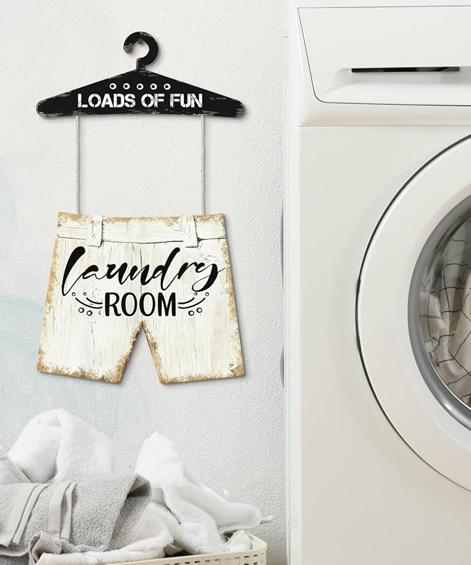 Putuo Decor Laundry Room Wall Decor Hanging Sign Set Farmhouse Style Home Utility Space Decoration For Laundry Area Mudroom Apartment