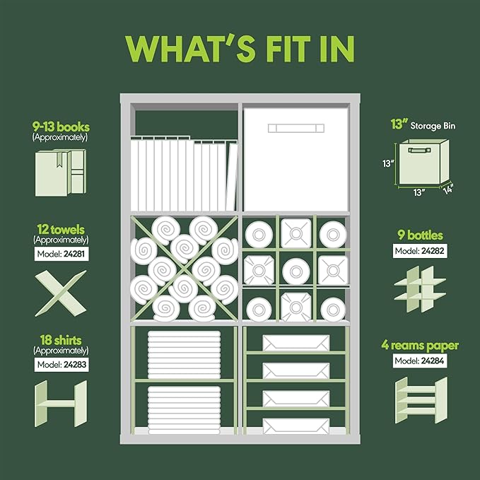 Furinno Cubicle 6-Cube Book Shelf, Extra Thick Frame Bookshelf, Sage Green | 14.6" x 44" x 30", Horizontally & Vertically Reversible Bookcase with Open Back, for Living Room, Bedroom, Home Office