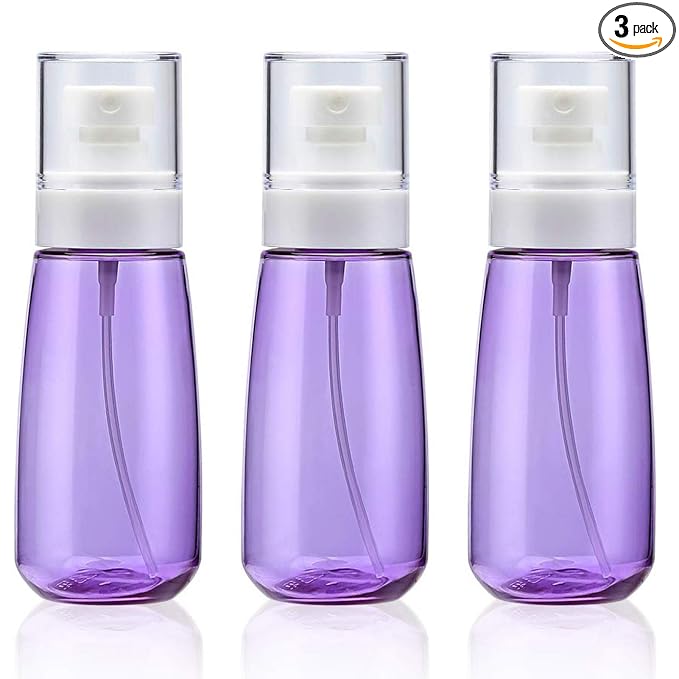 Cosywell Fine Mist Spray Bottle 3.4oz/ 100ml Empty Cosmetic Refillable Travel Containers Plastic Hair Spray Bottle Sprayer for Perfume Skincare Makeup Lotion (3Purple)