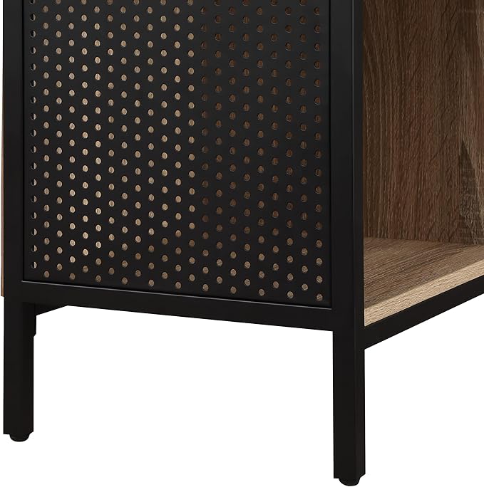 OSP Home Furnishings Ace Contemporary Modern Storage Bookcase with Shelves, 2- Shelves, 8 Cubes, River Oak Finish