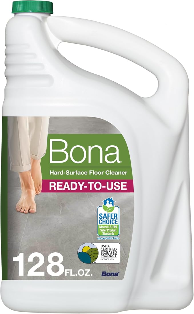 Bona Multi-Surface Floor Cleaner Refill - 128 fl oz - Unscented | Refill for Bona Spray Mops and Spray Bottles - Residue-Free Cleaning Solution for Stone, Tile, Laminate, and Vinyl Floors