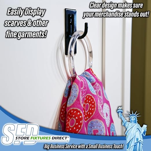 Clear Plastic Retail Scarf Rings - Round Fine Garment Hangers - 2.58" ID - 3.25" OD - 1000 Pack