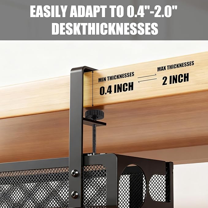 Under Desk Cable Management 26 inches Metal Cord Organizer No Drill Wire Management and Cord Organizer for Home Office Standing Desk