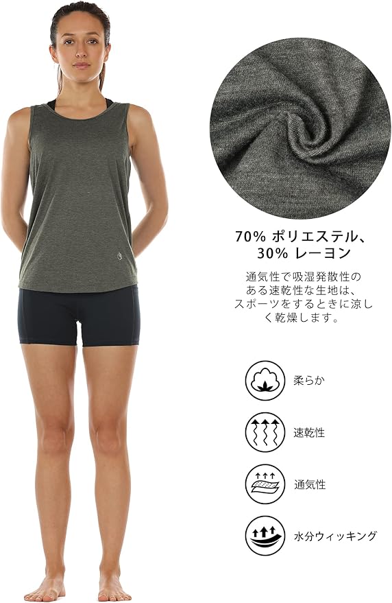 icyzone Women's Open Back High Neck Workout Athletic Gym Tank Tops