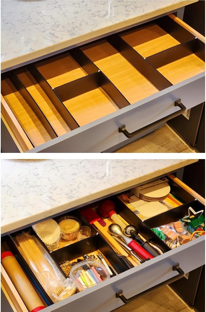 DRAWER DADDY - The world's most customizable drawer organizer. | Custom drawer dividers that fit any drawer. DIY cut to fit design, adjustable organizer for kitchen, bathroom, desk, and more