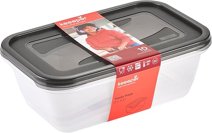 keeeper Set of 2 Fredo Fresh Food Storage Containers Rectangular 3.3 L