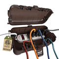 Flemoon Medium Outdoor Waterproof Electrical Box, for Power Strip | 11.5x5.2x4inch, IP54 Extension Cord Cover w/6 Cable Entry Ports, Weatherproof Connection Box for Timer, Holiday Lights, Brown