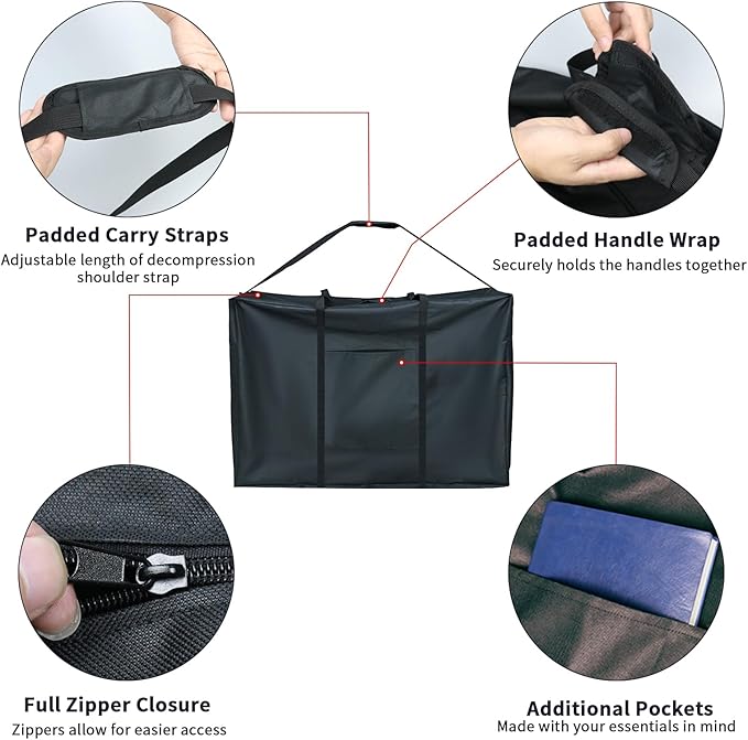 Rollator Travel Bag - Waterproof Wheelchair Bag for Folding Walker Compact Wheelchair Transport Chair Portable Large Duffel Bag Carry Case for Car and Airplane Traveling (37" Lx14 Wx29 H)