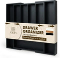 Bamboo Kitchen Utensil Drawer Organizer for Silverware | 100% Natural Expandable 14-20 Inch Kitchen Drawer Organizers for Utensils | Non-Slip Base | Screwed Joints for Long-Lasting Durability