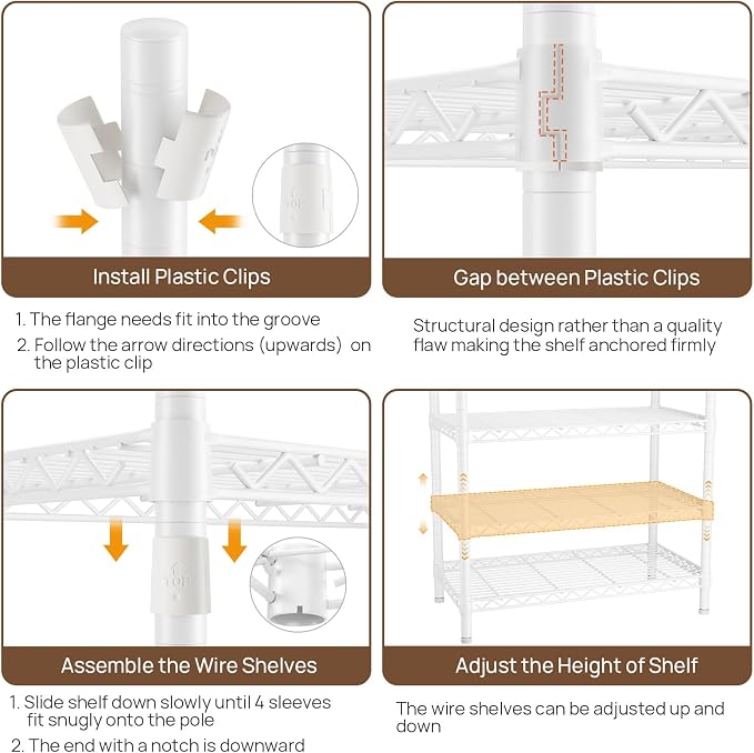 Golpart Heavy Duty Clothing Rack with Adjustable Shelves Clothes Wardrobe | Coat Rack Metal Closet Organizer and Storage Garment Rack for Hanging Clothes Wire Portable Cloth System Free Standing White
