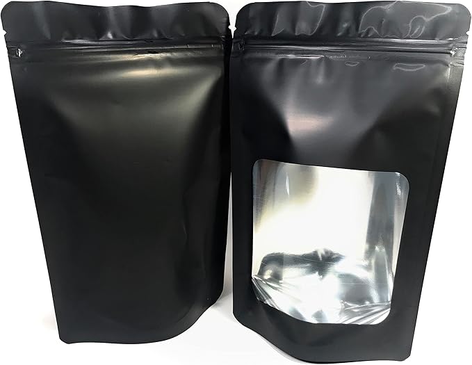 100 Pk Resealable Mylar Bags 4 Mil Stand Up Smell Proof Leak Proof Foil Pouch. Ultra Clear Window - Not Frosted or Foggy. Travel, Storage & Display. Food Grade ROYPACK (5" x 8" x 2.5")
