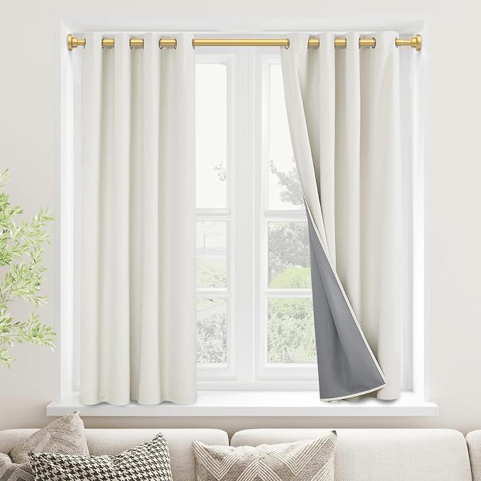 AIZESI Tension Curtain Rod 28 to 48 Inch, 1pcs Tension Rod 1 Inch Diameter Gold Small Shower Curtain Rod Adjustable Non-Drilling, Anti-Slip, Anti-Rust Spring Loaded Curtain Rods