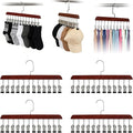 Space Saving Hanging Clothes Organizer with 12 Clips Multi-Purpose Storage for Leggings, Jeans, Skirts, Scarves, Hats, Socks(Vintage-4PCS)
