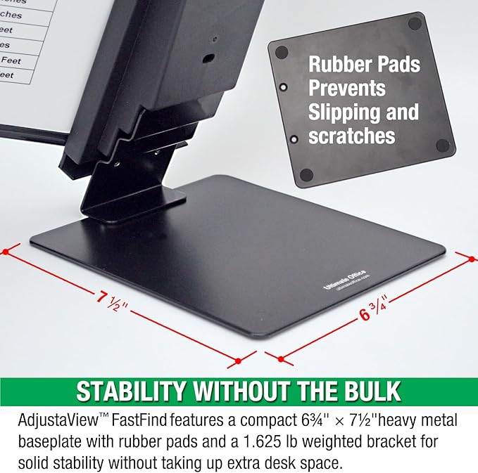 Ultimate Office AdjustaView FastFind 10-Pocket Desktop Reference Display Organizer with Assorted Colored EZ Load Pockets to Display 20 Sheets of Your Most Important Letter Sized Documents