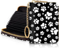 Blusabaca RFID Credit Card Holder Small Women Travel Wallet, Black Dog Paw | Removable Keychain, Case with Zipper, Vegan PU Leather, Cash Coin Pocket, Business Accordion Purse, Ladies Female Gift