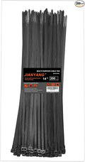 14 Inch Zip Ties Double Sided Toothed,100 LBS Tensile Strength Heavy Duty Cable Wire Ties With Self-Locking Adjustable More Durable Nylon Tie Wraps for Indoor Outdoor（200 Pack）