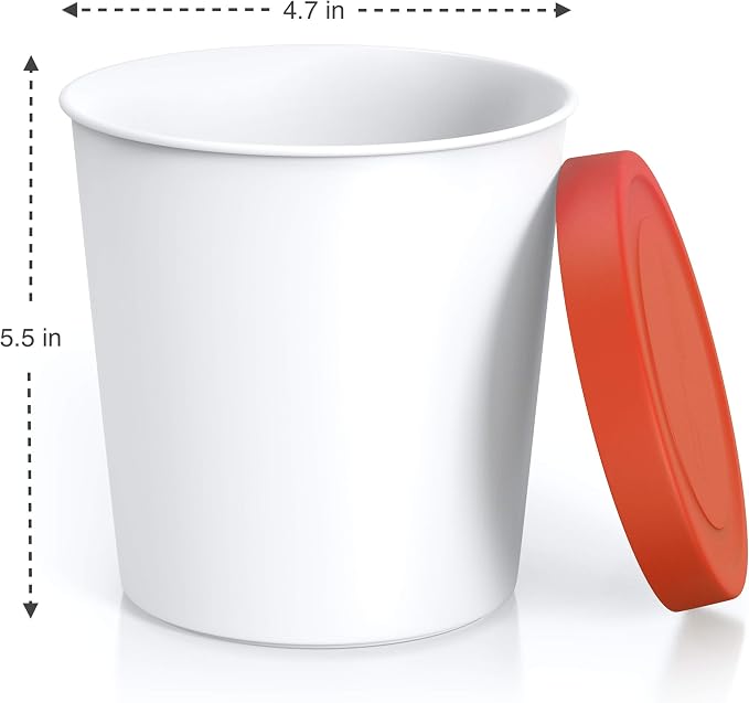 BALCI - Premium Ice Cream Containers (2 Pack - 1 Quart Each) Perfect Freezer Storage Tubs with Lids for Ice Cream, Sorbet and Gelato! - Red