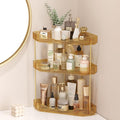 Lifewit 3-Tier Corner Bathroom Counter Organizer, Plastic Makeup Skincare Organizers Storage Countertop, Large Sink Cosmetic Perfume Shelf for Bedroom, Dresser, Kitchen, Vanity, Gold, 25 cm/10inch(H)