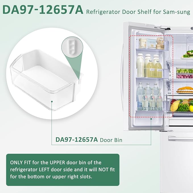 DA97-12657A Refrigerator Left Door Bin Compatible for Samsung by MIFLUS | RF263beaesr RF260beaesr RF261beaesr Sam-sung Fridge Shelf Replacement,Sam-sung Refrigerator Door Shelf Bin