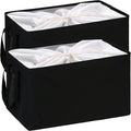 Hinwo 102L XXL Storage Bins, 2-Pack Closet Organizers and Storage, Foldable Clothes Storage Baskets with Handles, Containers for Clothing, Blanket, Comforters, Toys, Bedding (Black)