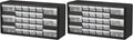 Akro-Mils 26-Drawer Plastic Drawer Storage Cabinet for Garage Organization, Bead Organizer, Building Bricks Storage, Teacher Toolbox, Makeup Organizer, 20-Inch W x 6-Inch D x 10-Inch H, 10126 Black