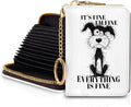 Blusabaca RFID Credit Card Holder Small Women Travel Wallet, Funny Dog | Removable Keychain, Case with Zipper, Vegan PU Leather, Cash Coin Pocket, Business Accordion Purse, Ladies Female Gift