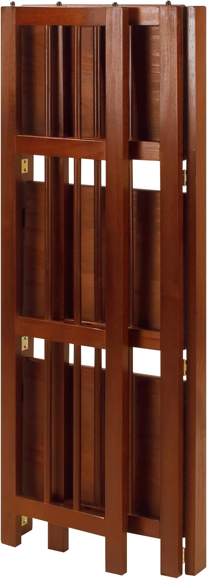 Casual Home Narrow 3-Shelf Folding Bookcase, 14" Wide, Walnut