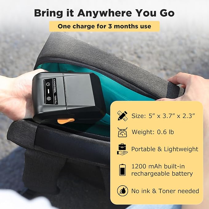 SUPVAN T50M Pro Bluetooth Label Maker Machine with 3 Tapes, Set 2 | Wide Waterproof Label, High Image Quality, App with 30 Fonts and 660+ Icons, Inkless, for School, Home, Small Business