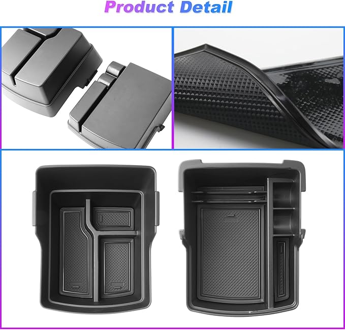 SXCY [2PCS Upper for 2024 2025 2026 Hyundai Kona/Kona EV Center Console Organizer for 2024-2026 Hyundai Kona EV Accessories Armrest Storage for 2024-2026 Kona Console Organizer [2024+ Kona Gas/EV]