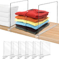 11 Inches [Extra Tall Version] Clear Shelf Dividers for Closet Organization and Storage, 6 Pack Purse Organizer for Closet Acrylic Adjustable Bookshelf for Organization, Perfect for Sweater, Clothes