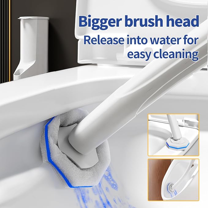Hohoky 80Pcs Toilet Brush Refills for Disposable Toilet Bowl Brush Scrubber Cleaner Refill Pads,Toilet Brush Replacement Compatible Heads with Most Toilet Brushes Scrubber