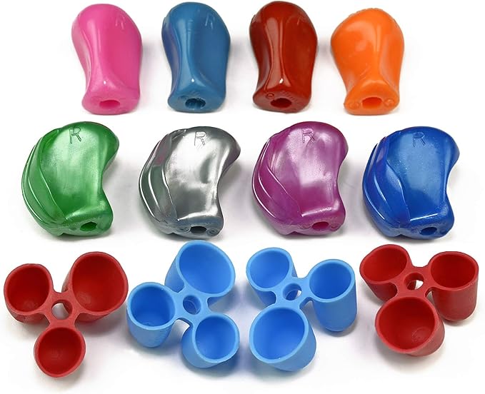 The Pencil Grip Bestsellers 12 Pack for Righties and Lefties with 4 Original Pencil Grips, 4 Crossover Grips and 4 Claw Grips (BGP-012), Assorted Colors