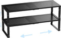 Cabinet Shelf,Expandable Adjustable Stackable Kitchen Organizer,for cabinets, Kitchens, countertops, bathrooms Shelf Organizer (2Packs/Black,Medium)