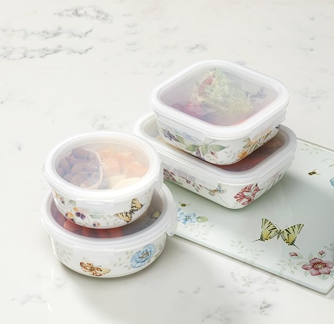 Lenox 824646 Butterfly Meadow Serve & Store Container, Small Container 6.25" D x 2.75" H (Pack of 12)