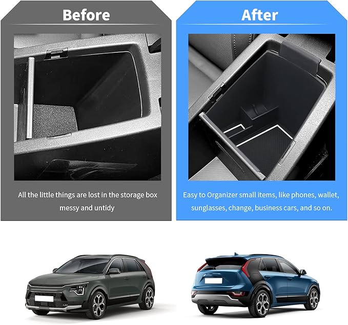 YEE PIN for 2023 NIRO SG2 Console Tray 2023 NIRO SG2 Center Console Organizer fit for 2022 2023 NIRO SG2 Accessories 2022 NIRO EV Tray Organizer 2022 NIRO SG2 Storage Box Insert Tray(White Mat)