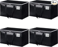 StorageRight Heavy Duty Moving Boxes-Moving Bags with Zipper, Reinforced Handles and Tag Pocket-Collapsible Moving Supplies-Totes for Storage Great for moving, Storage and Travel 93L(Black-4 Pack)