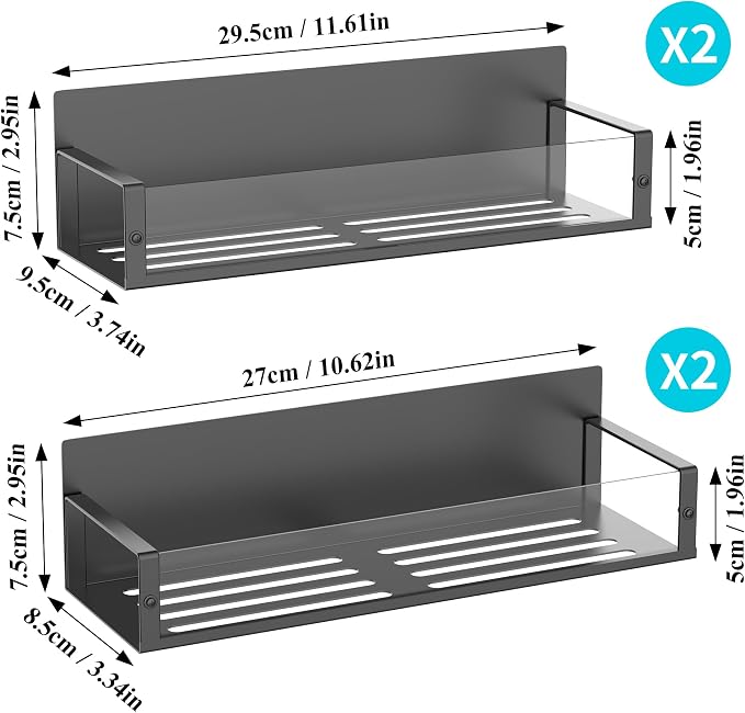 HuggieGems 4 Pack Magnetic Spice Storage Rack Organizer for Refrigerator and Oven, Clear Fridge Organizers and Storage